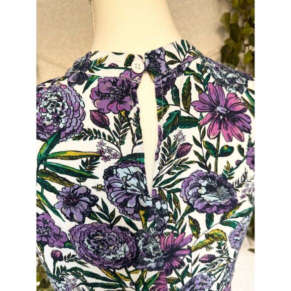 Vera Bradley Rayon Lavender Meadows Keyhole back Floral & Lace Sleeveless Blouse - Picture 9 of 11